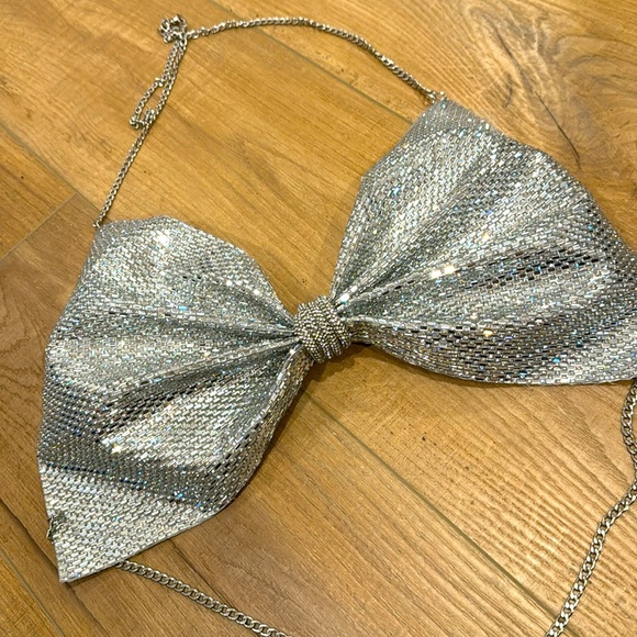 Hot & delicious sequence sparkly bow crop top - Picture 1 of 4